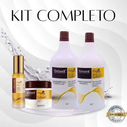 Kit Karseell Mascara + 1 Shampoo + 1 Condicionador + óleo
